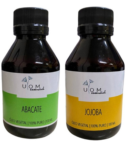 Óleo Abacate 100ml + Óleo Jojoba 100ml Puro Uom