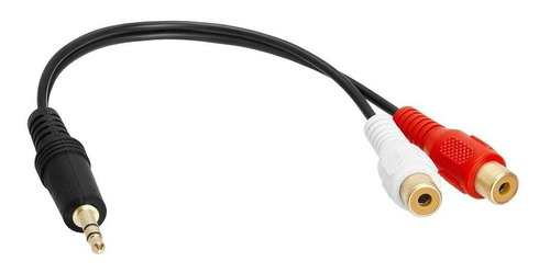 Cable Adaptador De Audio 3,5mm Macho A 2 Rca Hembra| Negro