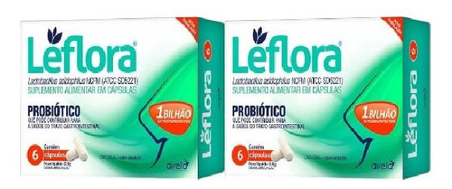Kit Leflora Lactobacillus Com 2 Caixas De 6 Cápsulas Cada