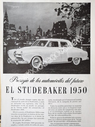 Cartel Retro Autos Studebaker Starlight 1950 /345