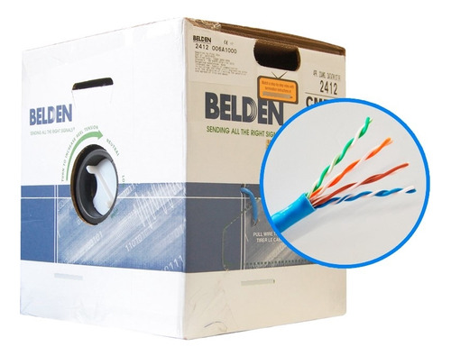 Bobina Cable Belden Cat6 Utp 305 Metros Azul 2412 006a1000