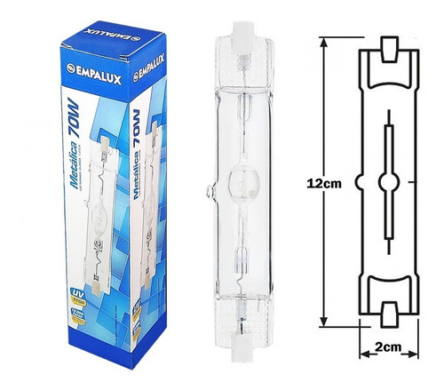 Lâmpada Metálica Bilateral Palito 70w Rx7s 5000k B. Frio Cor da luz Branco-frio