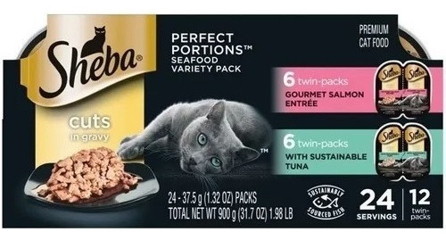 Sheba Comida Para Gatos Salmon Gourmet Y Atun 24 Paquete