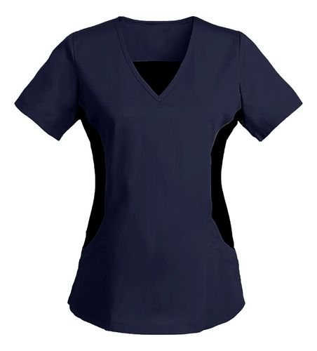 Blusa De Manga Corta Con Cuello En V Para Mujer, Uniforme De