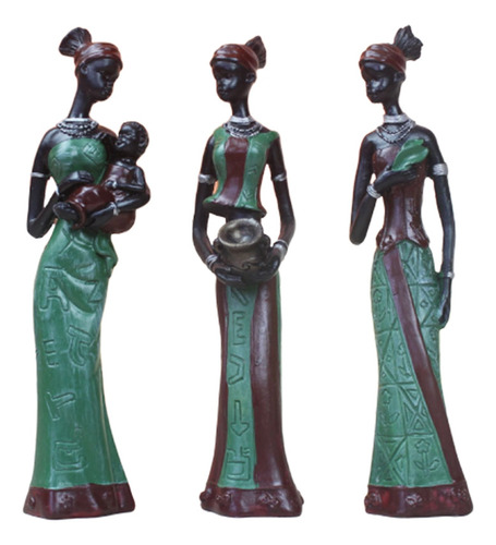 1 Set De 3 Figuras De Mujer Exótica De Resina Para Muñecas