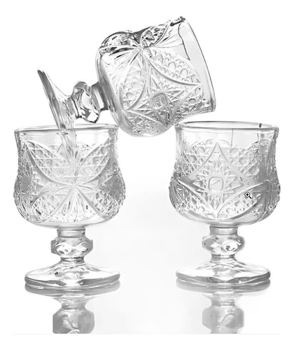 Set 6 Copas Pequeñas Texturadas / Ideal Licor - Bajativo