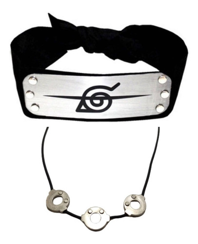 Imagen 2 de 7 de Banda Y Collar Itachi Uchiha 3 Circulos Set Naruto Akatsuki