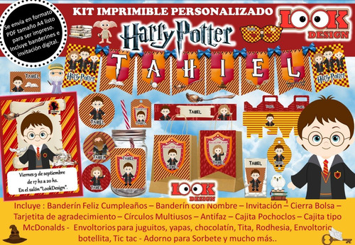 Kit Imprimible Candybar Harry Potter Personalizado Pdf