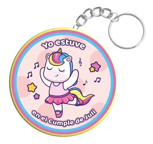 Llavero Unicornio Nena Personalizado Souvenir De 55mm X 30u