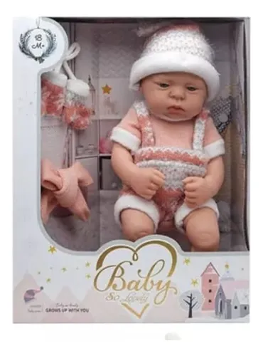 Muñeca Baby So Lovely Recién Nacida 30cm Ropa Dorada 18m+