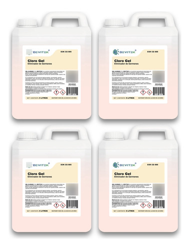 Limpiador Clorogel Pack 4 Unidades ( 20 Litros )