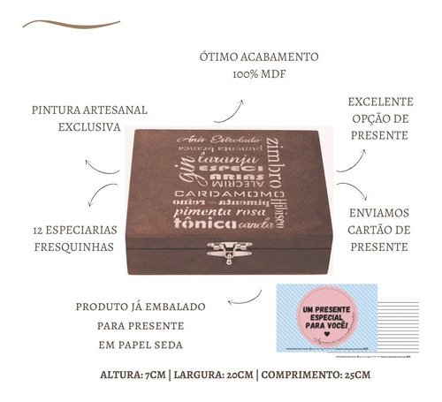 Imagem 3 de 6 de Kit Gin Afeto - 12 Especiarias + Dosador + Pegador + Tags
