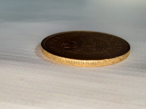 Imagen 3 de 3 de Moneda México 50 Centavos 1957 Bronce Estriado Ro 322