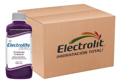 Electrolit Zero Suero Rehidratante Sabor Uva 625ml (12 Pack)