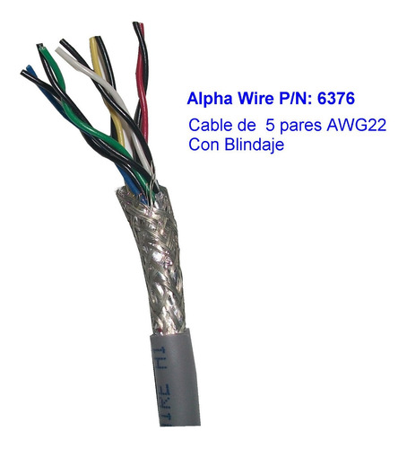 Cable De 5 Pares Trenzados Awg22 Apantallado Rs-422 Rs-485