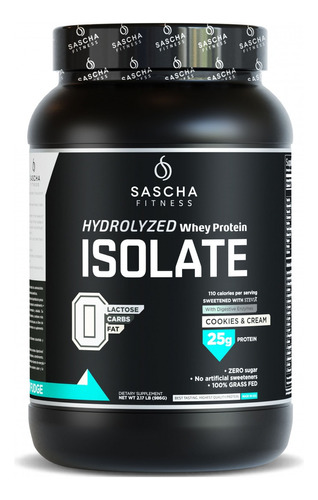 Sascha Fitness Hydrolyzed Whey Protein Isolate,100% Sellado