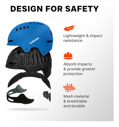 Casco Ciclismo Luz Led Delantera/trasera Talle S 48-55cm A