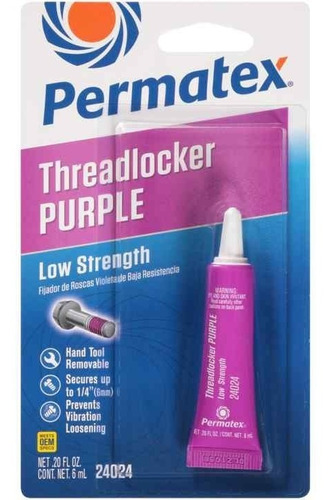 Trabador Resistencia Baja 240 Purpura 6ml (24024), Permatex