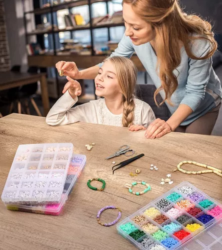 Kit Hacer Bisutería Niñas Nina Abalorios Manualidades Pulseras Collares  Diademas