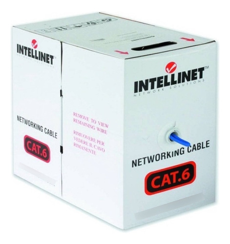 Bobina Cat 6 Intellinet Cca Utp 305m Solida Azul