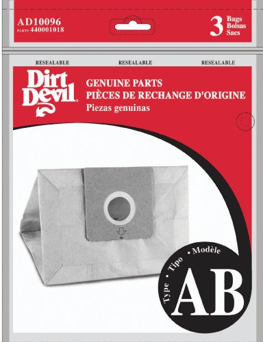 Dirt Devil Type Ab Bolsas De Vacío (paquete De 3), Ad10096
