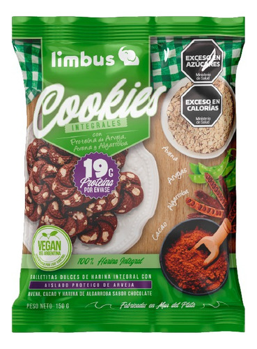 Galletita Integral Vegana C Proteina Arveja Algarroba Limbus