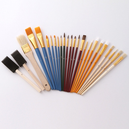 Set De 25 Piezas Pinceles Pintura Al Óleo Acuarela