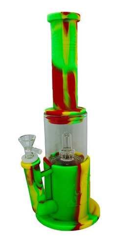 Bong Silicona Vidrio Con Difusor Pipa Agua 34cm Candyclub 