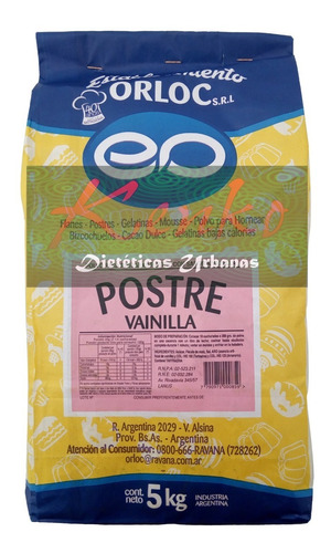 Postre Sabor Vainilla 5 Kg Orloc / Kenko Dietéticas  Almagro