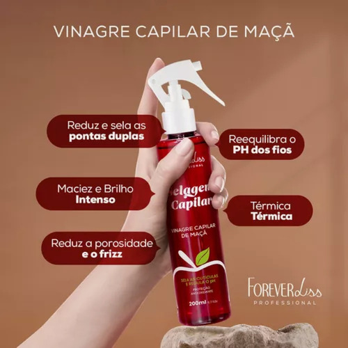 Kit Forever Liss - Vinagre De Maçã + Sos Reconstrutor 300ml