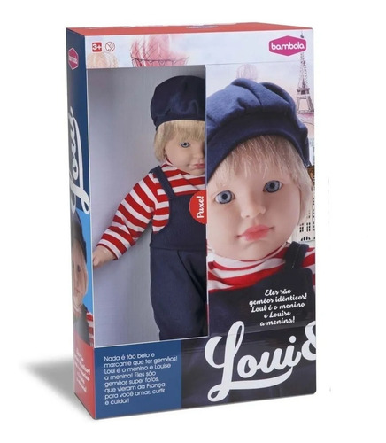 Imagem 4 de 4 de Boneca Bebe Menino Loiro Grande Loui Tipo Reborn 53cm