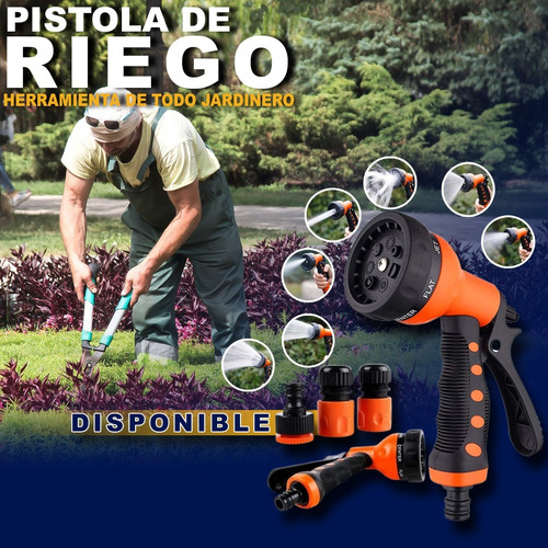 Pistola De Riego Multifuncion Con Accesorios 7 Funciones