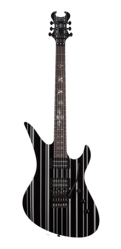 Imagen 1 de 6 de Guitarra eléctrica Schecter Synyster Standard de caoba gloss black with silver pin stripes brillante con diapasón de ébano