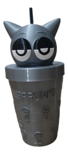 Vaso Milkshake 300 Ml Sprunkis Impresion 3d Sprunki Gris Gray