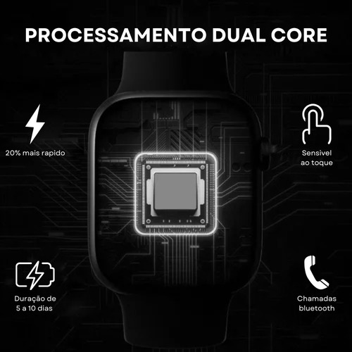 Smartwatch I8 Série 8 Tela Grande Sensível Ao Toque Monitor Sono Frequência Cardíaca Notificações de Aplicativos Resistente Água Bluetooth Esporte Compatível Celular