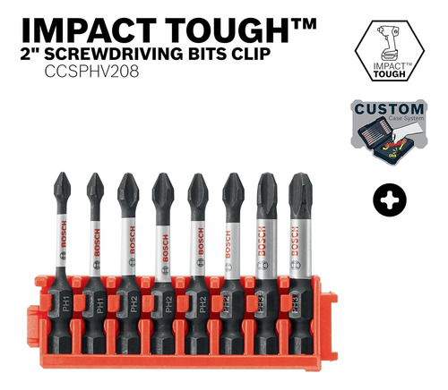Jogo De Bits Impact Control Com 8 Peças Bosch - Com Clipe