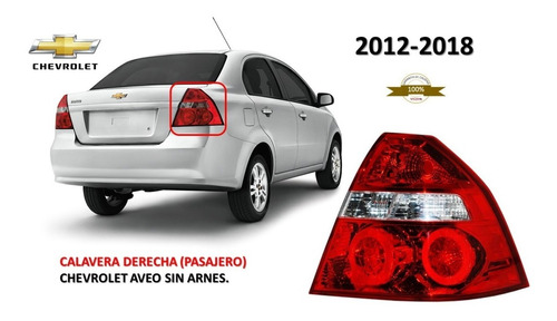 Calavera Derecha Chevrolet Aveo 2012-2018.