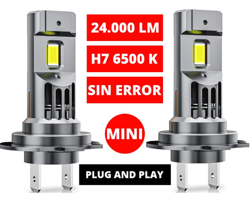 Bombillos Led H7 Mini, Para Mercedes, Porsche, Bmw 24000 Lm