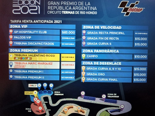 Imagen 5 de 5 de Par De Entradas Motogp (tribuna Valentino Rossi)