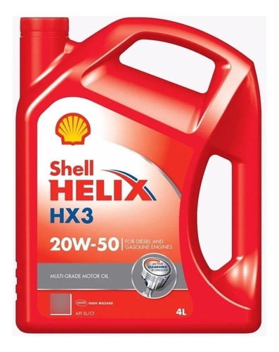 Óleo de motor Shell mineral 20W-50 para carros, picapes e suvs de 1 unidade