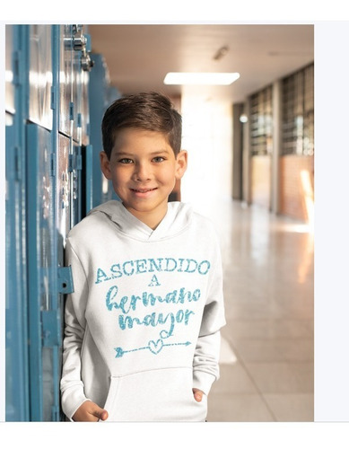 Polerón Niño Ascendido  A Hermano Mayor ,brillante Estampado