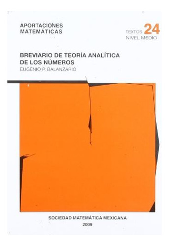 Brevario De Teoria Analitica De Los Numeros 1º Edicion, De Balanzario, Eugenio. Editorial Reverte, Tapa Blanda En Español