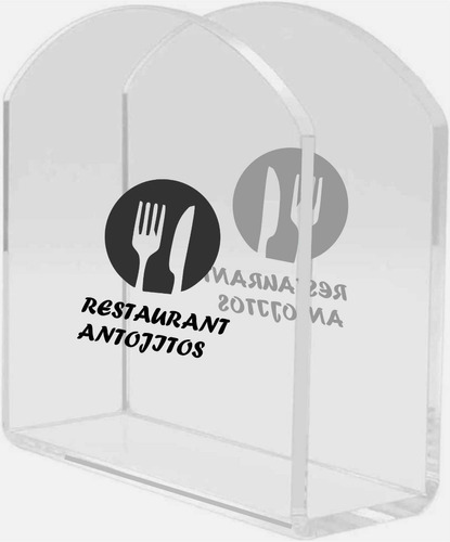 Servilletero Restaurant Personalizado En Acrilico Transparen