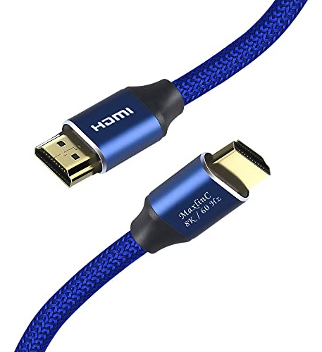 Maxlin Cable High Speed 8k Hdmi Cable 2.1, 3 Pies, Blue Gami