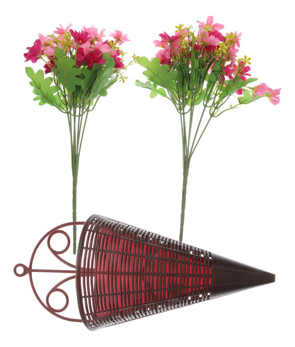 Cesta Colgante De Pared Con Flores Artificiales Para Colgar
