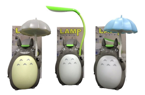 Lampara De Mesa Led Totoro Recargable Usb Luz Noche Niños