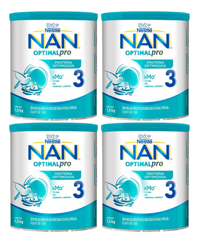 Fórmula Nan Optimalpro Etapa 3 Con 4 Latas De 1.5 Kg C/u