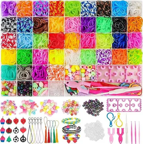 Kit Pulseras Collares Completo 5000+ Cuentas Gomas 40 Color