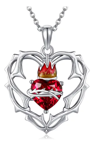 comprar Axomy Collar Del Sagrado Corazón De Jesús S925 Plata Cruz