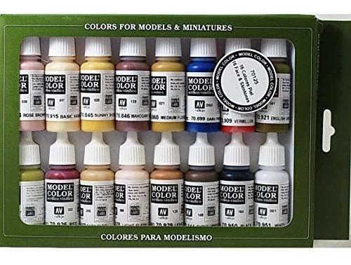 Colores Vallejo Cara - Piel Paint Set, 16-colors, 17 Ml.